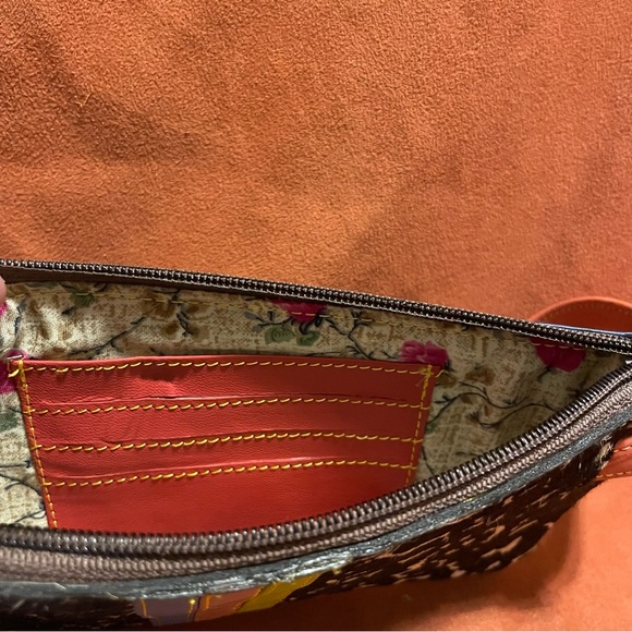 Folklore Couture Handmade Multicolor Leather And Hide Wallet Wristlet Clutch NWT - Picture 7 of 10